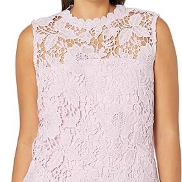 Nanette Lepore Sugar Plum Sleeveless Lace Trim Top Easter Spring Size XL - Picture 10 of 11